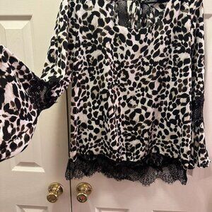 Cheetah Print Blouse with Long sleeeves